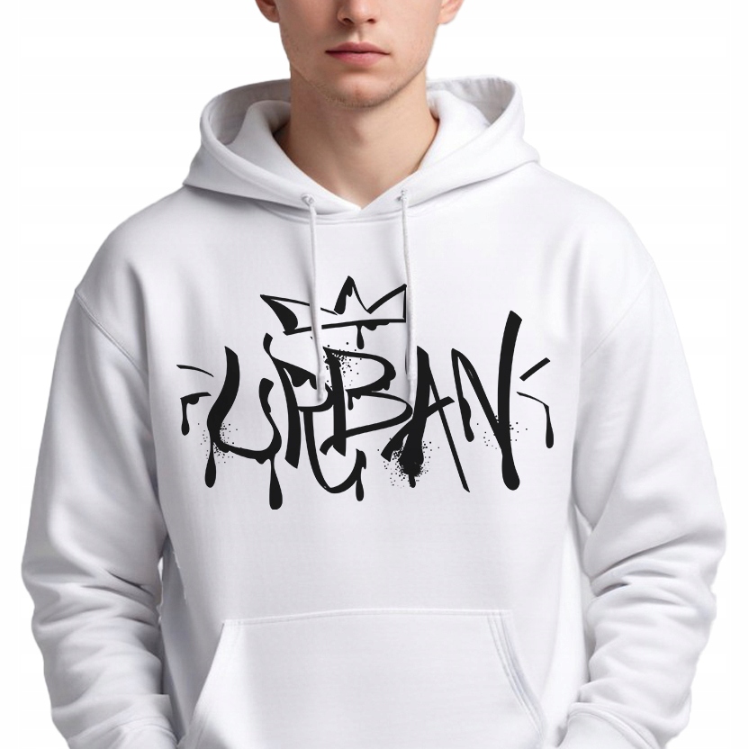 Mikina S Kapucí bílá bavlna Streetwear módní Dárek městská velikost S