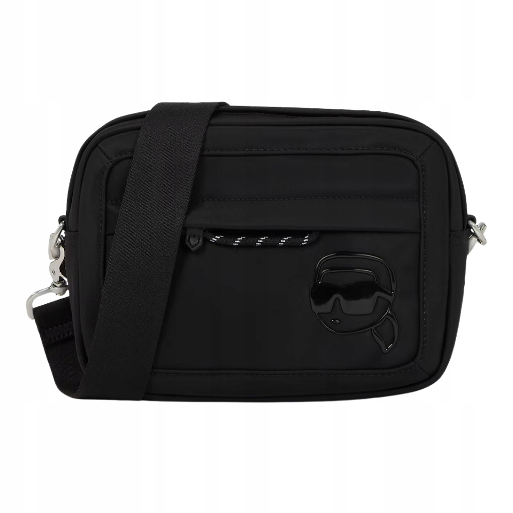 Karl Lagerfeld Černá taška Ikon Nylon Tonal Print