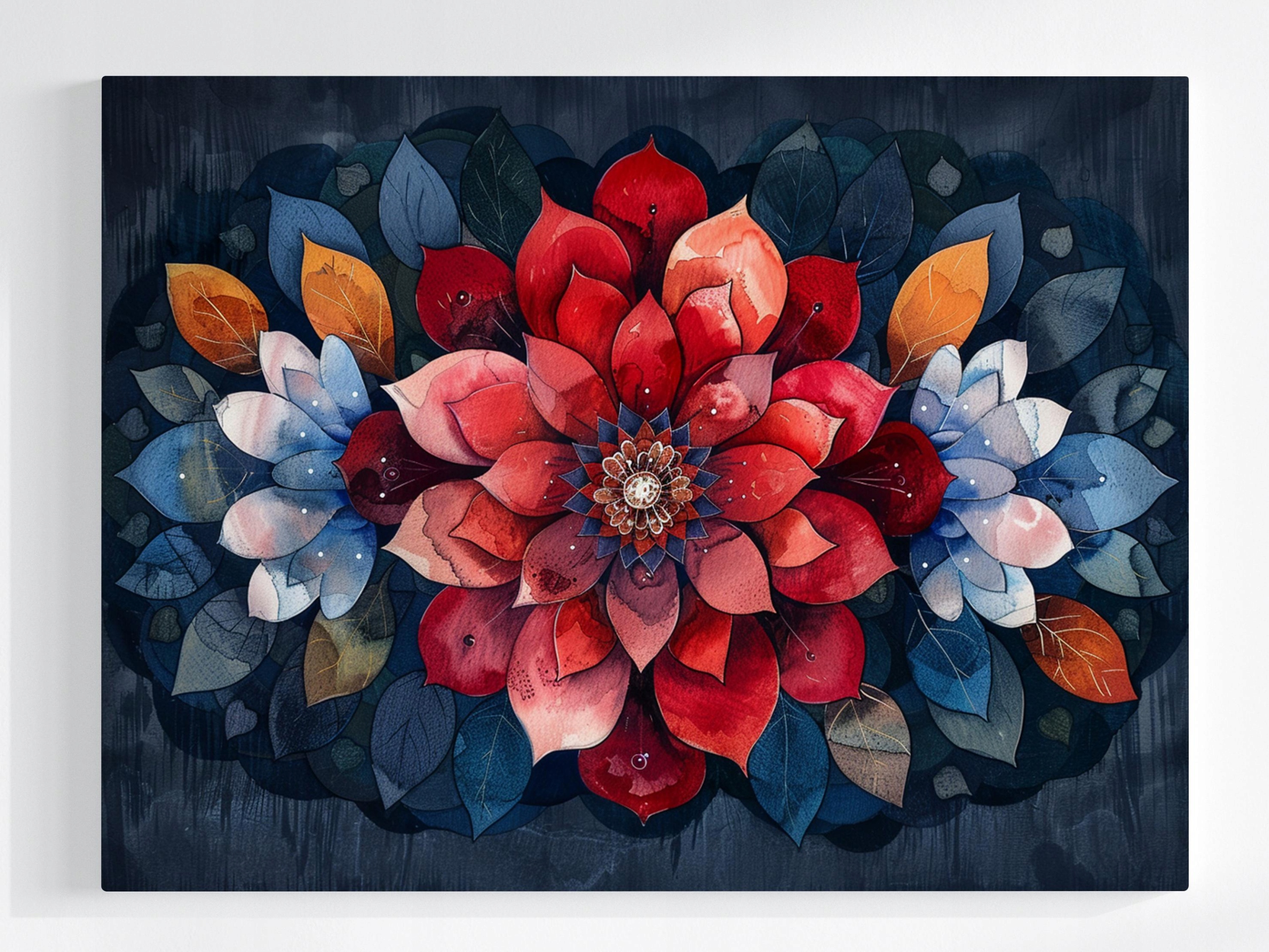 Obraz Na Plátně Canvas Akvarel Mandala Listy Barva Zen Wellbeing 80x60