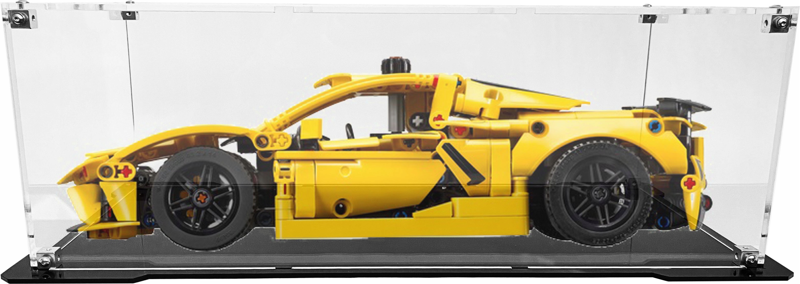 Vitrína s černou základnou pro sadu Lego 42205 Chevrolet Corvette Stingray