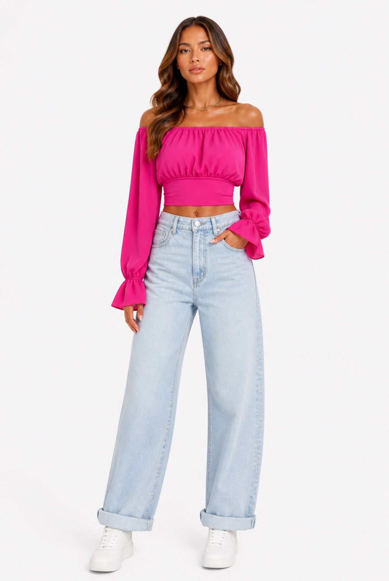 Dámská španělská halenka Viskoza fuchsiová Agatha Studio One Size