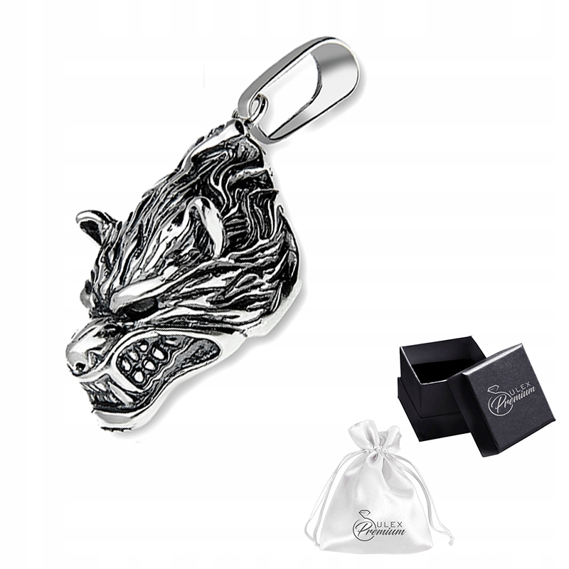 Přívěsek Stříbrný přívěsek ryzost 925 Talisman s Vlčí Hlavou