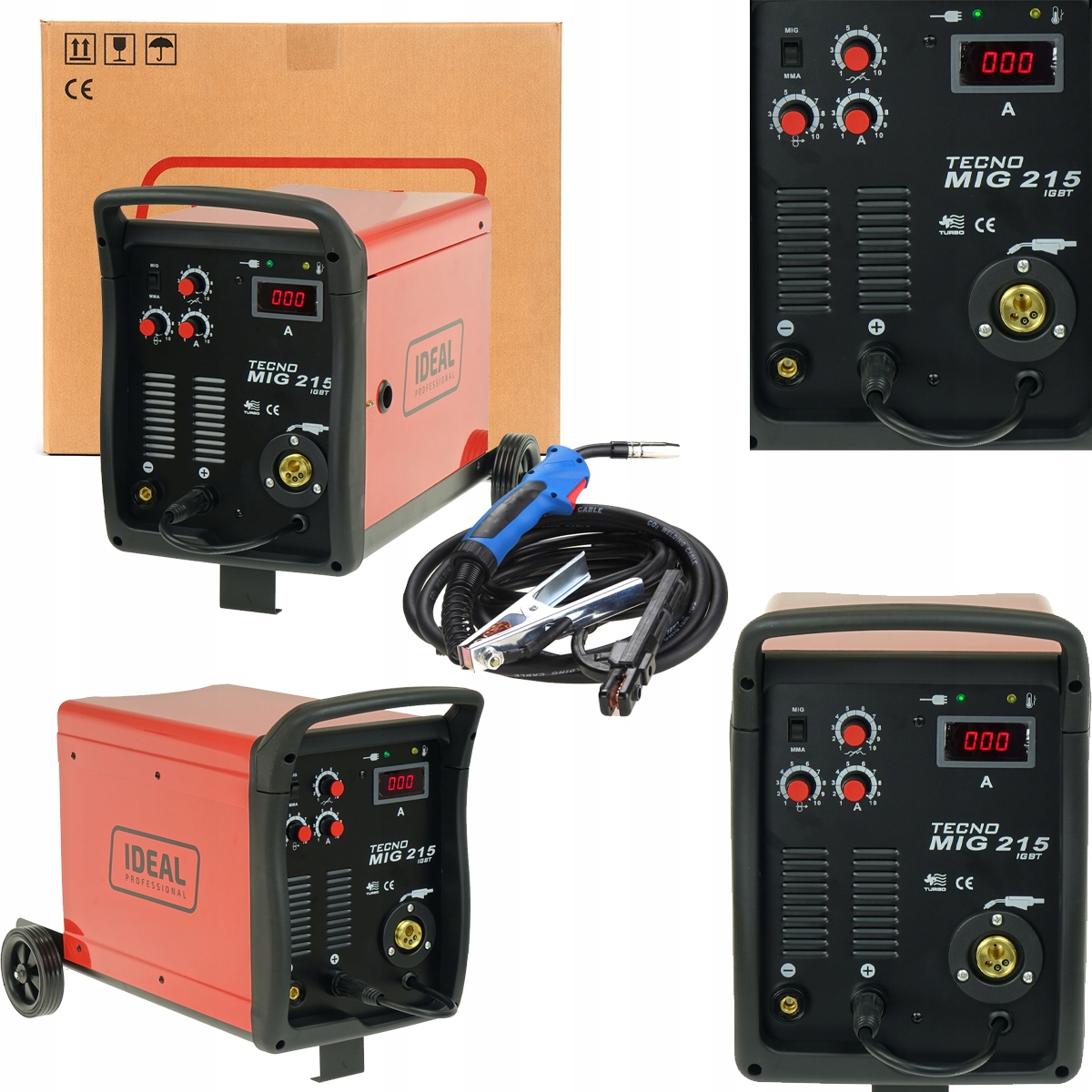 Ideal Spawarka inwerterowa Tecno Mig 215 Mma Digital Mig/mag/mma Flux 230A