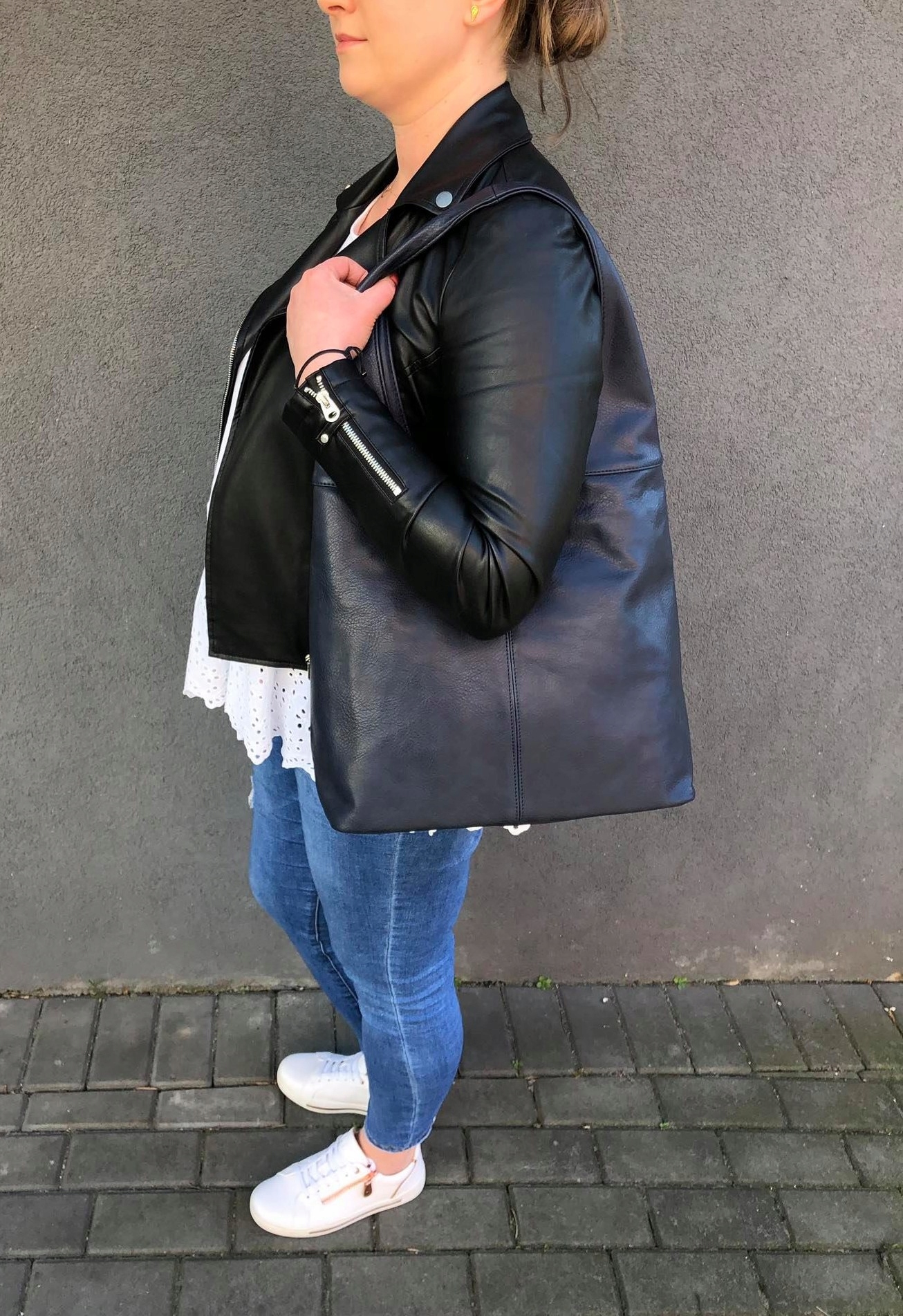 RÓŻOWA TOREBKA WOREK SHOPPER KLASYCZNA TORBA PUDROWY RÓŻ MIĘKKA SKÓRA Materiał dominujący skóra ekologiczna