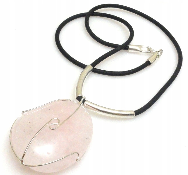 Náhrdelník růžový křemen 53x44x16 mm