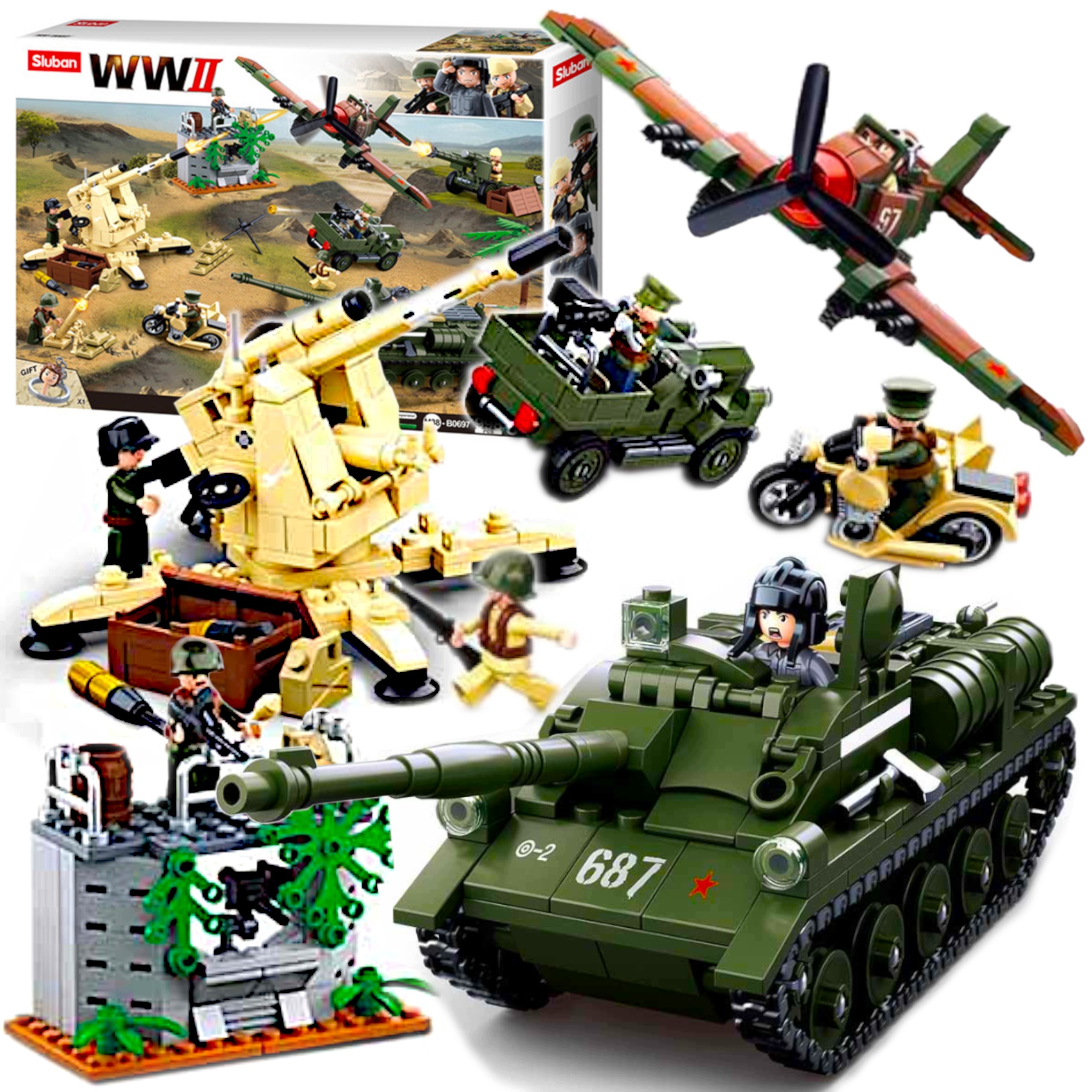 Klocki Wojsko Czołg Su-85 Działo Makieta Bitwa Pod Kurskiem