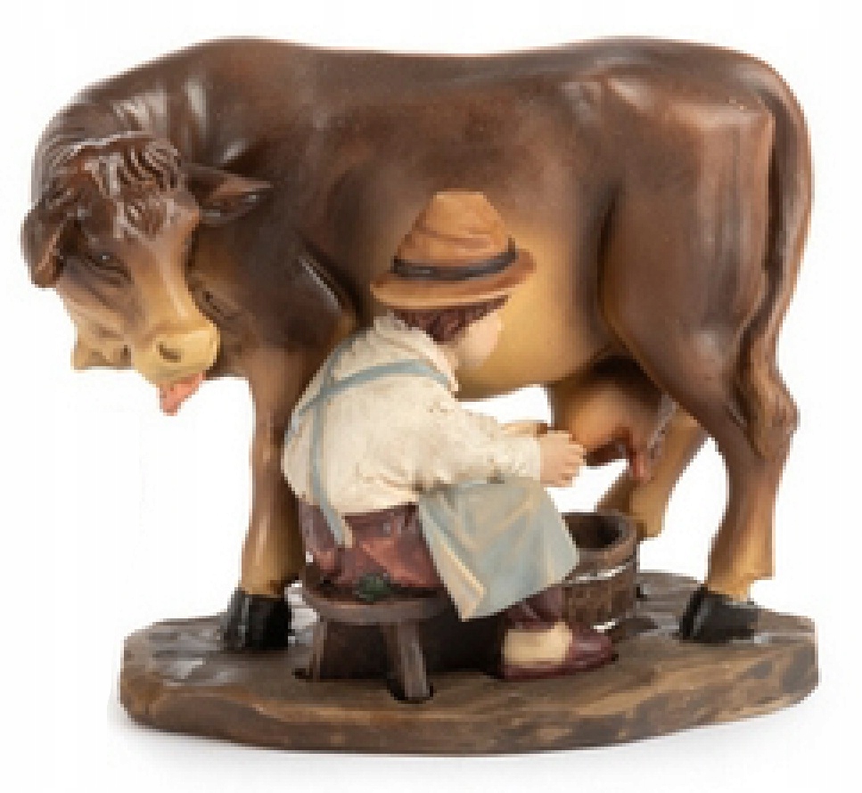 Figurka do betlému "Chlapec dojí krávu" pro figurky o výšce 14-15 cm