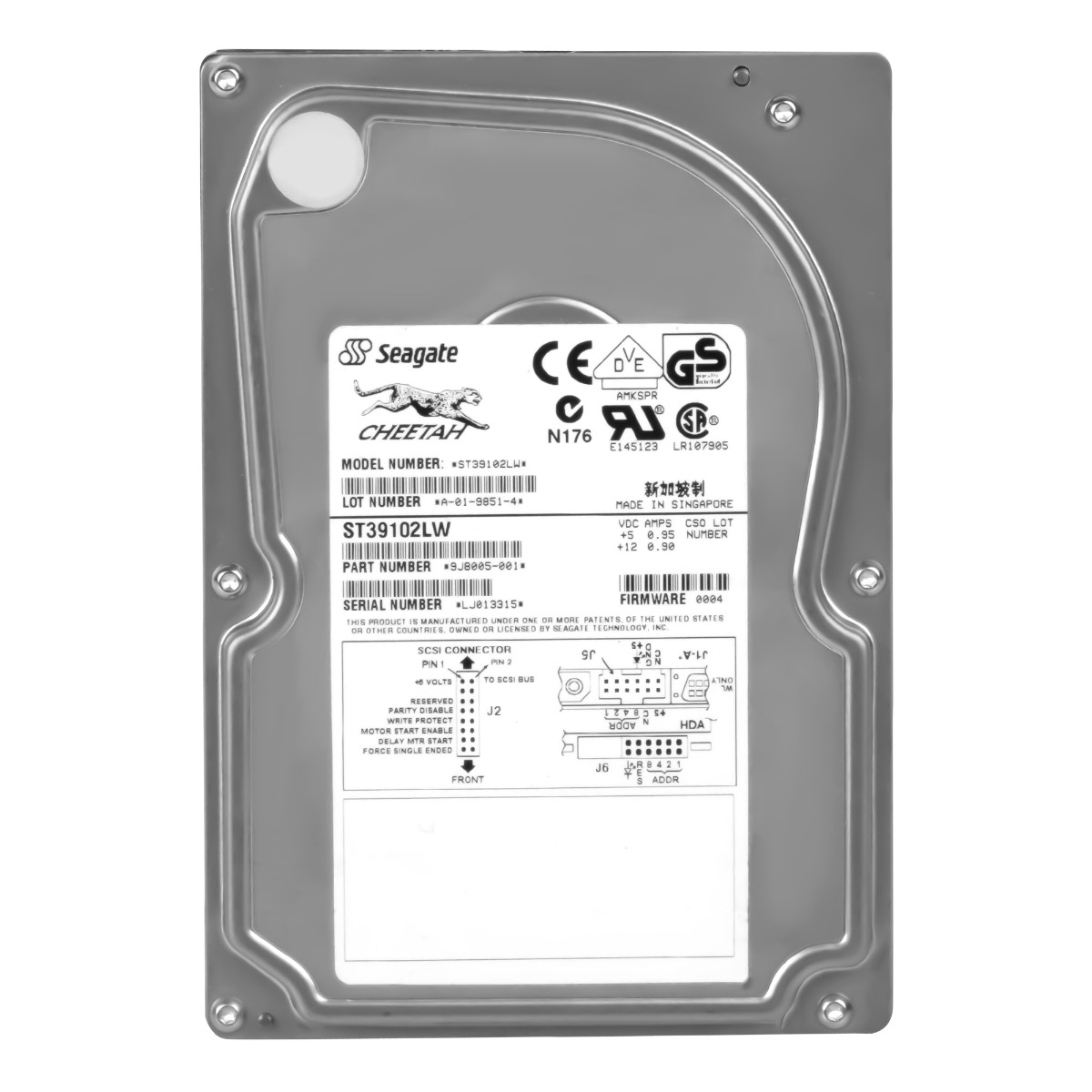 Seagate Cheetah 9GB 10K ULTRA2 Scsi 3.5'' ST39102LW