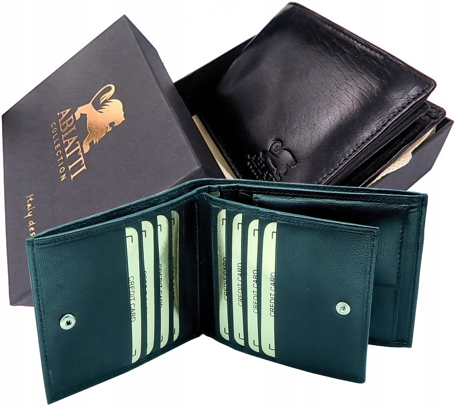 Pánská Kožená Peněženka Abiatti Proti Krádeži, Ochrana Karet Rfid 100% Kůže