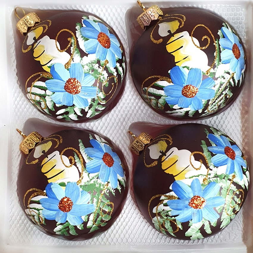 

Bombki 8cm/4szt dekor szklane choinkowe ozdoby