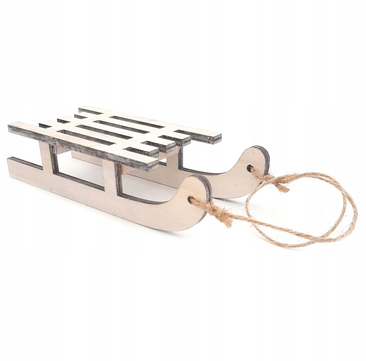 SANKI DREWNIANE FIGURKA DO DEKORACJI BIAŁE 15 cm