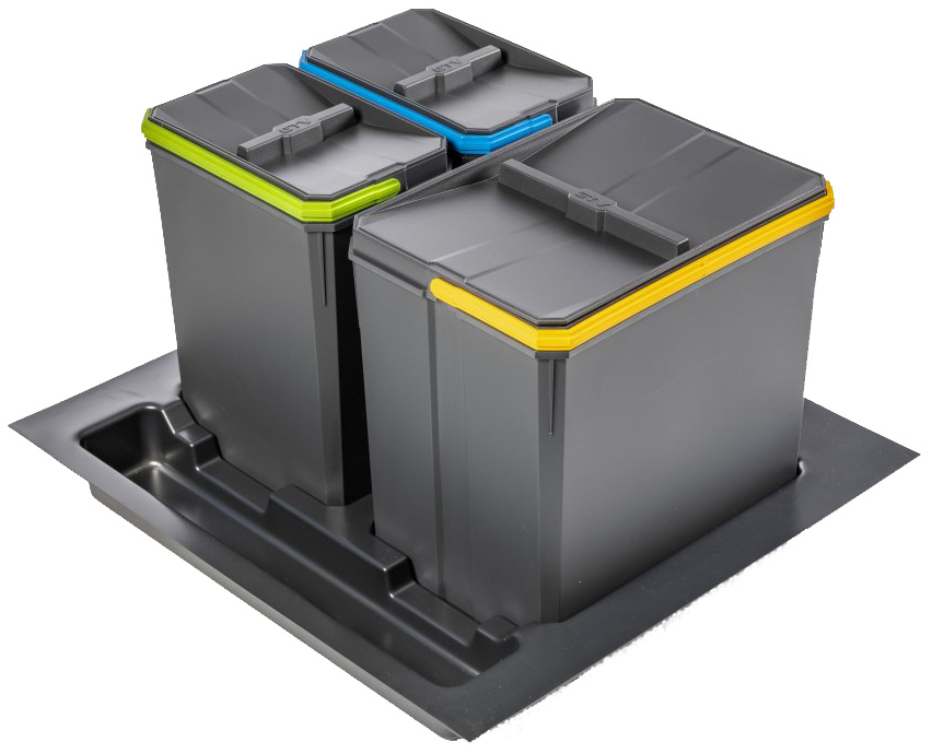 Kosze AxiSpace z cząsteczkami grafenu 1X15L, 2X7L do szuflady 60cmx45cm Gtv