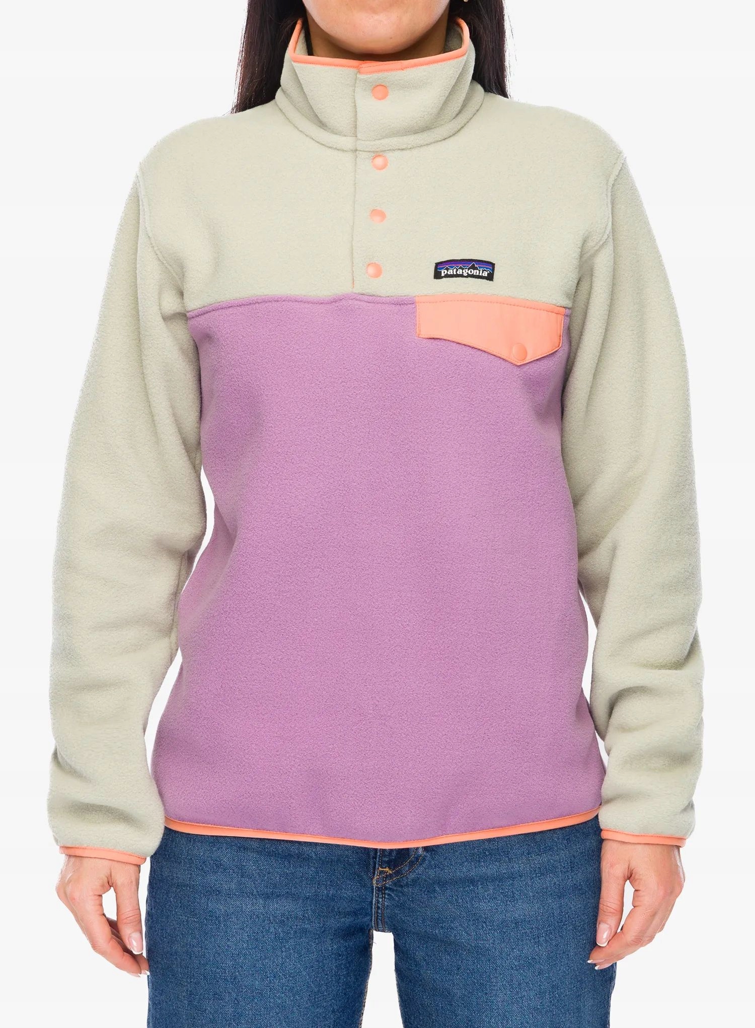 Mikina bez kapuce Patagonia Lightweight Synch Snap-T Po violet L