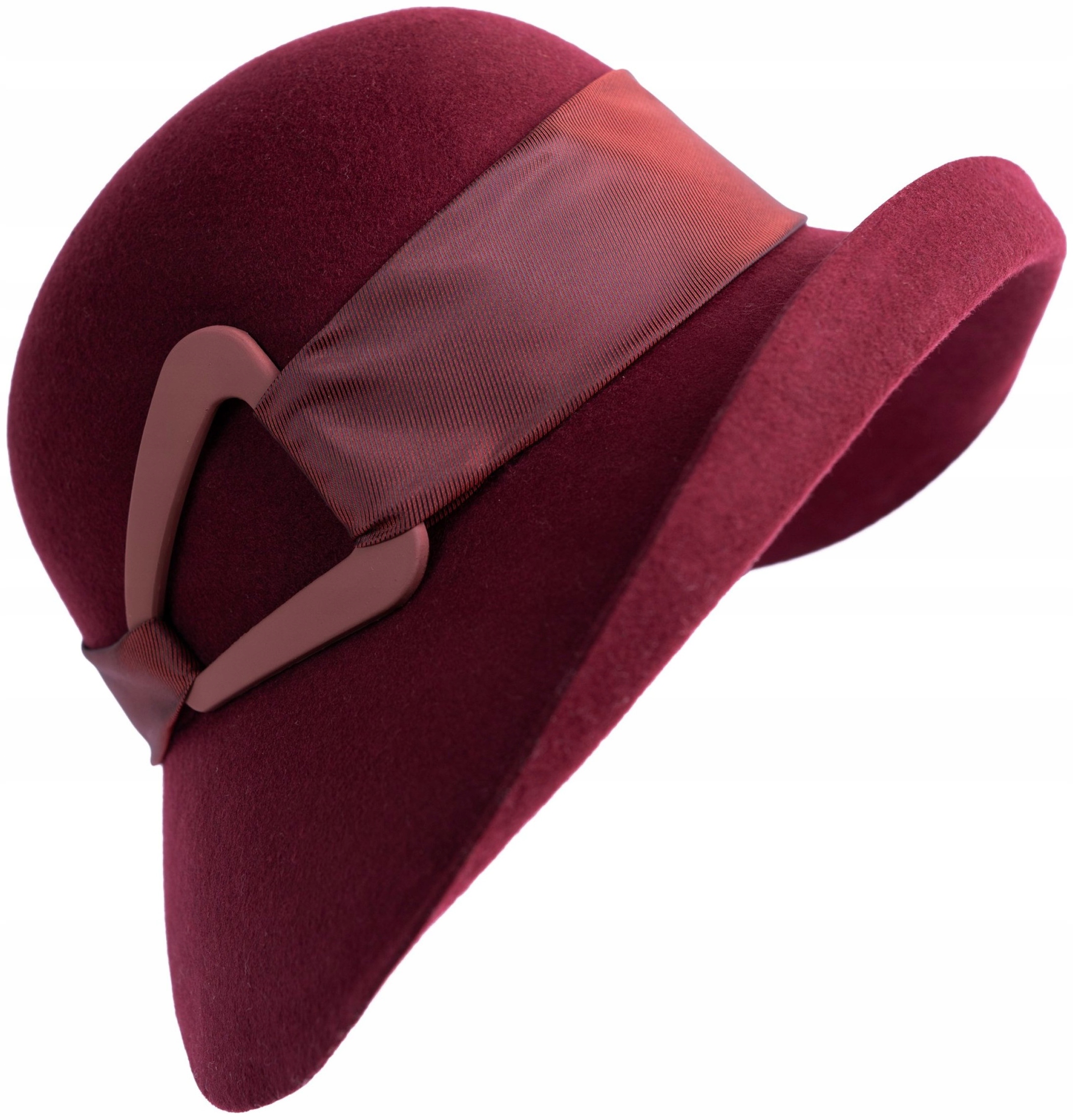 Dámský klobouk Hannah – plstěný, vlněný, elegantní, bordó