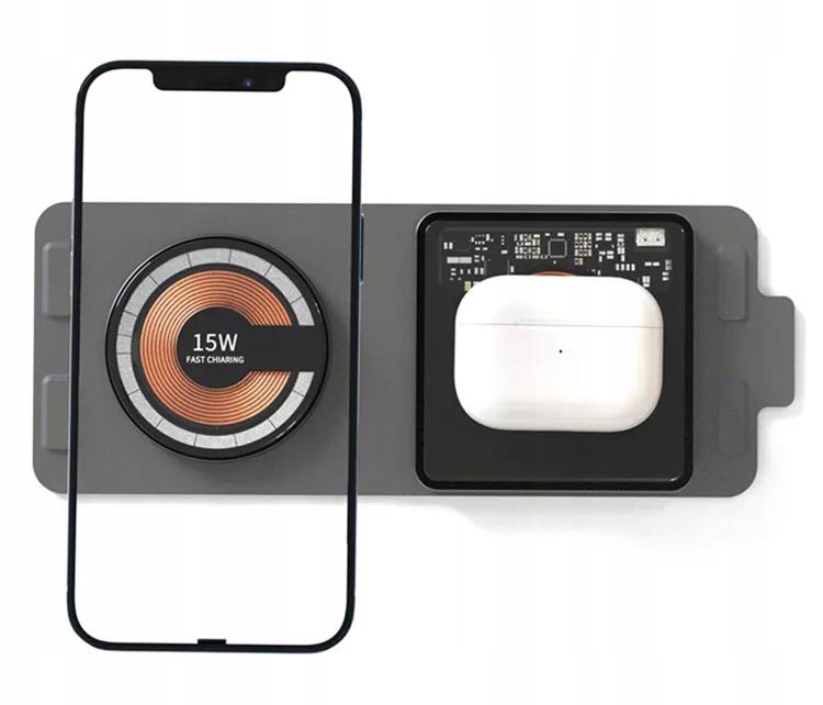 SZYBKA ŁADOWARKA BEZPRZEWODOWA MAGNETYCZNA 2w1 30W Kod producenta T03