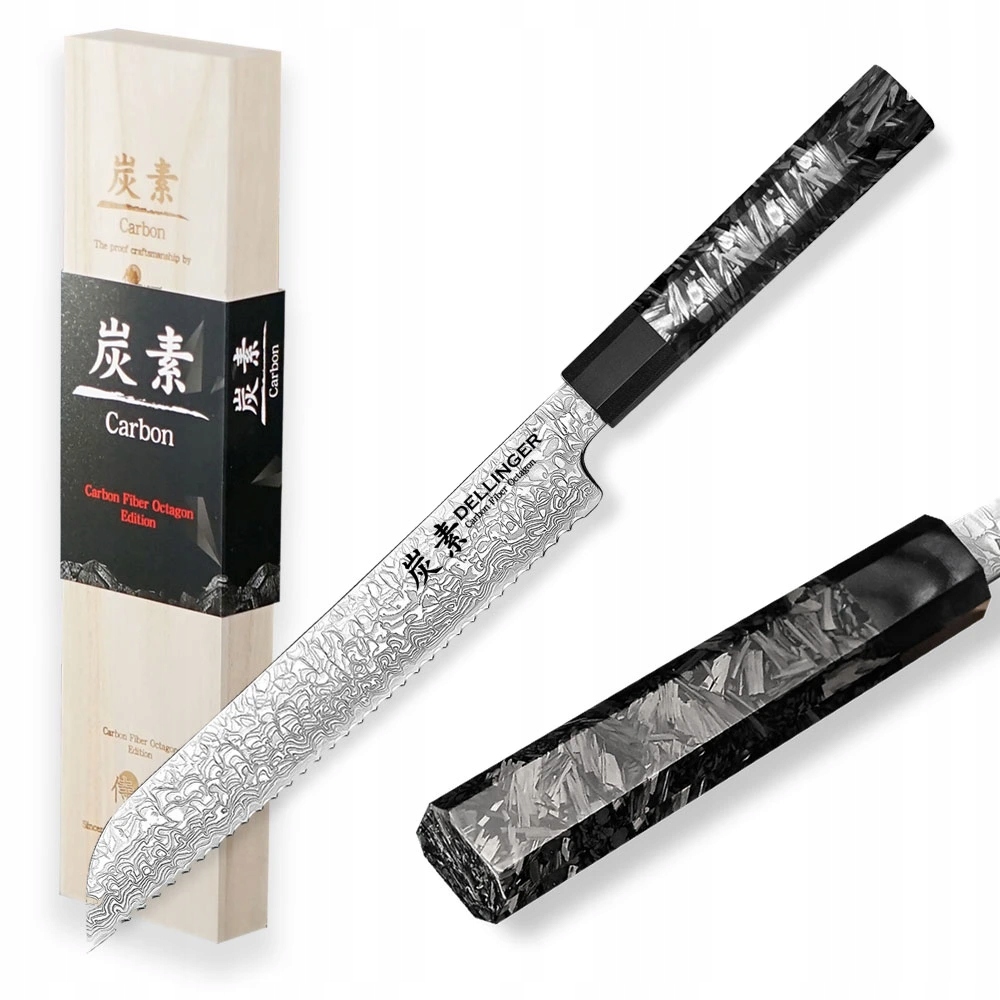 Nôž na pečivo Bread 8,5" Dellinger Carbon Fiber Octagon 215 mm