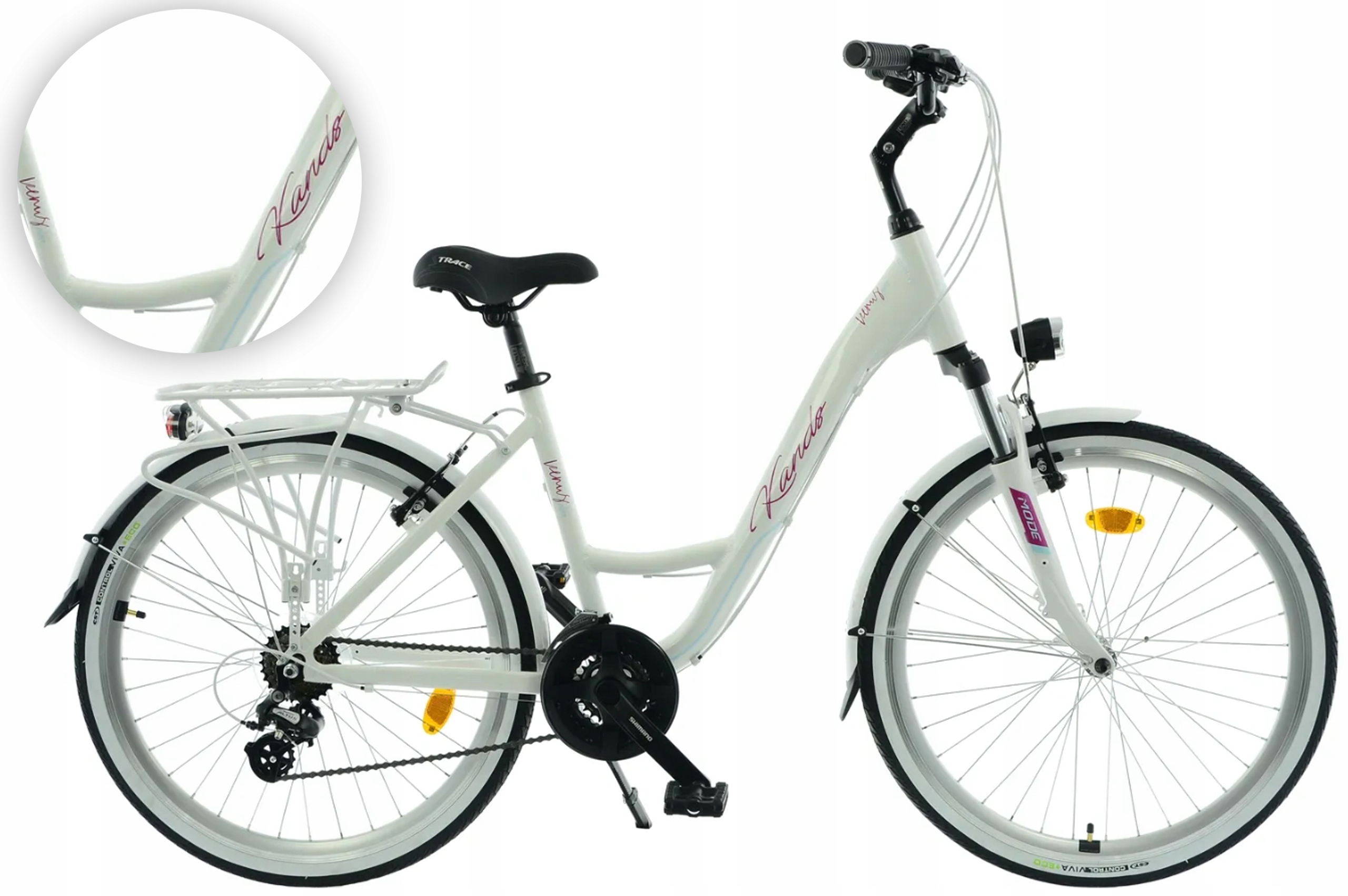 Rower Miejski 26" Kands Venus Pro rama 15" biały R25