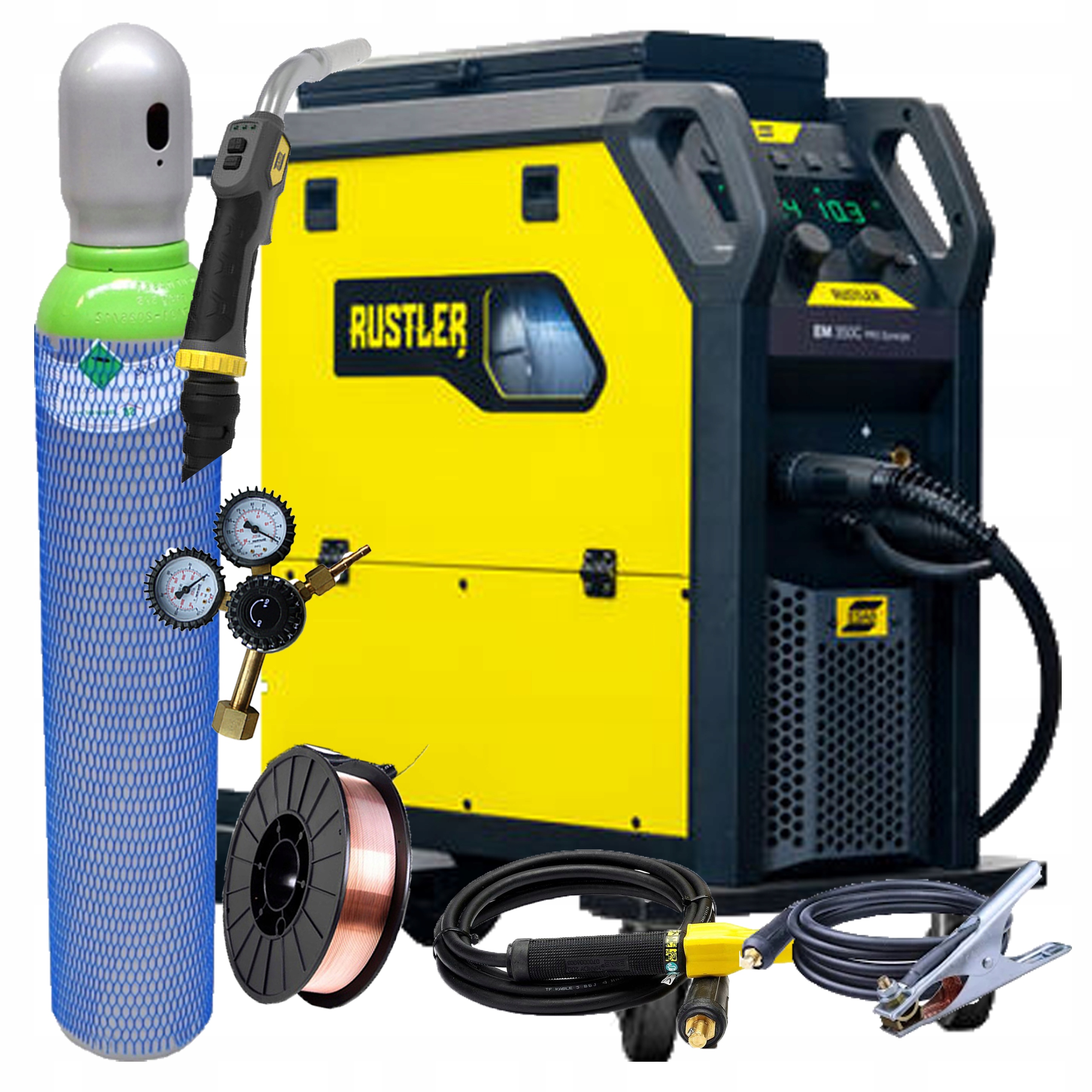 Spawarka Migomat Mig/mag Esab Rustler Em 280C Pro Synergia 280A Zestaw