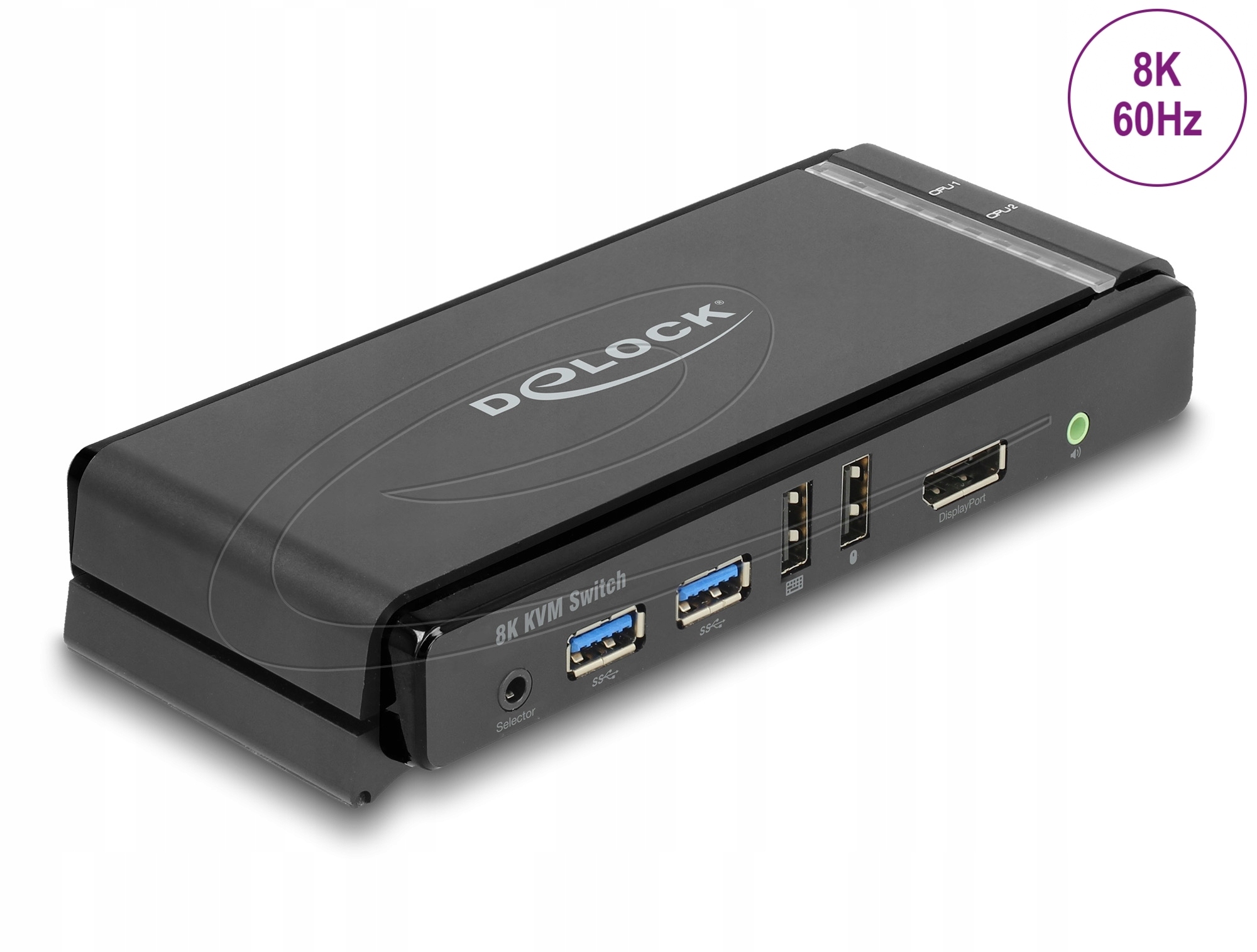Przełącznik KVM DisplayPort 1.4 8K 60 Hz z USB 5 Gbps i Audio Delock 11476