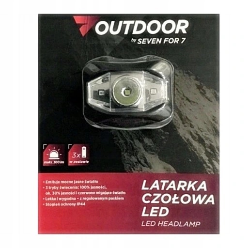 Latarka Czołowa Led Outdoor czołówka czarno czerwo