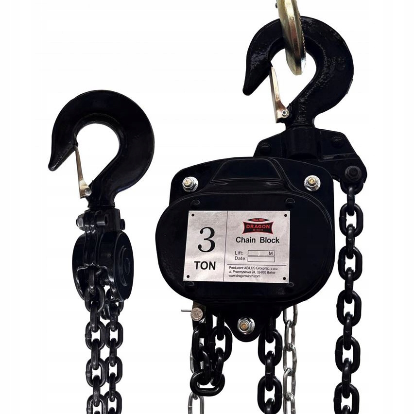 WYCIĄGARKA ŁAŃCUCHOWA 3000kg WCIĄGARKA 3T 6M RĘCZNY WCIĄGNIK DRAGON WINCH