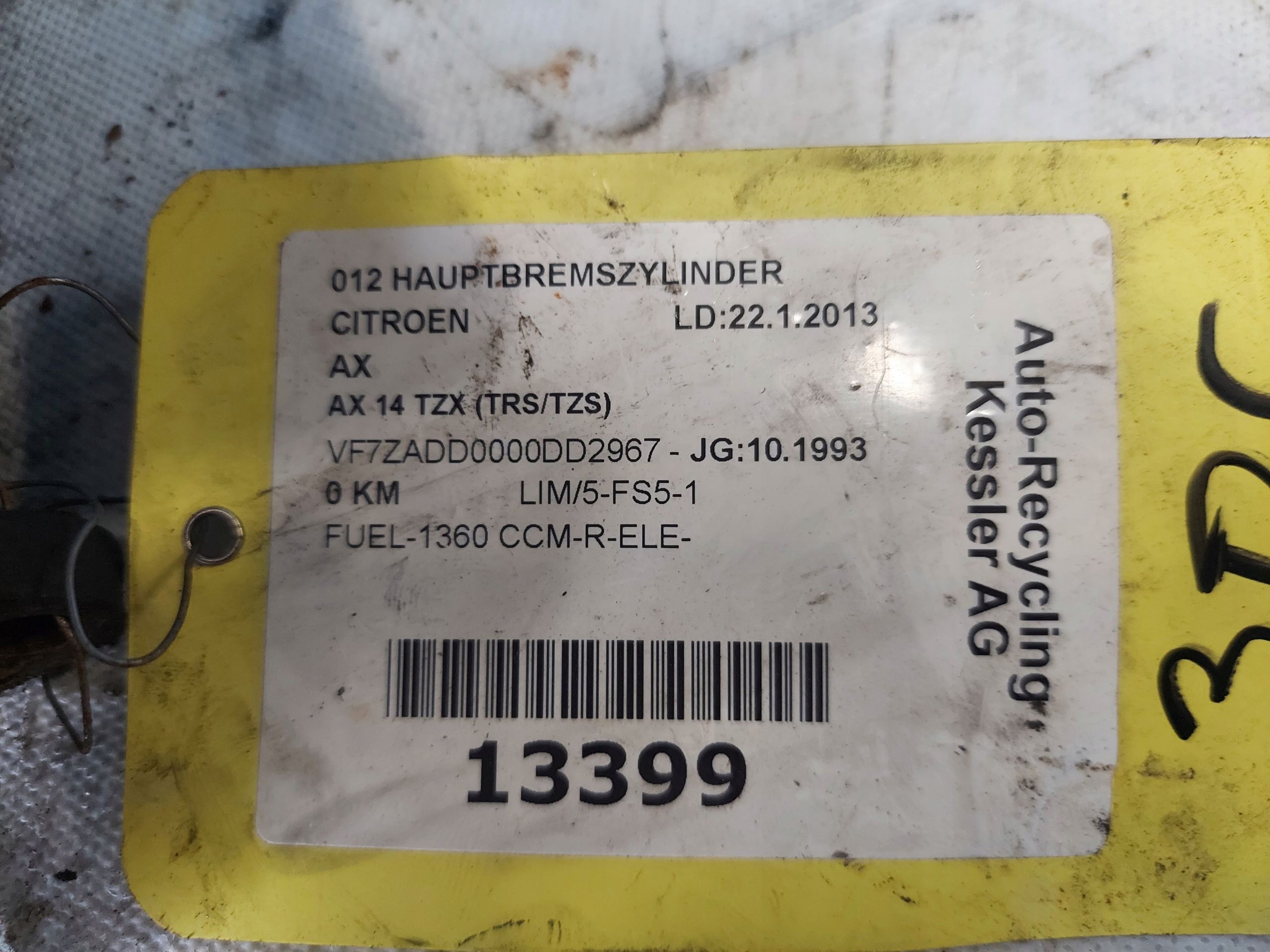 Servo frein CITROEN AX 1.4 B BENDIX