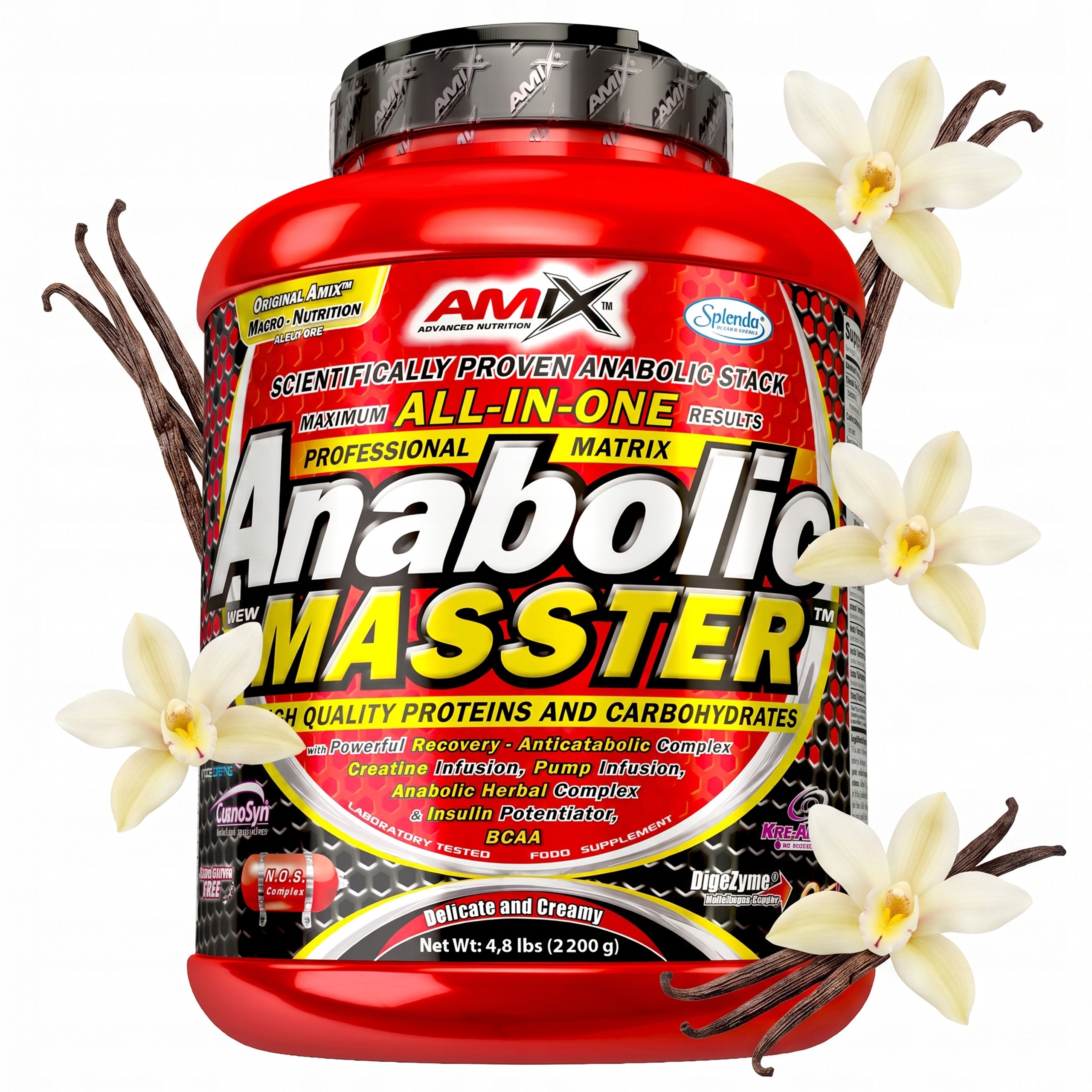 Gainer doplněk stravy na svalovou hmotu 2 kg vanilka protein kreatin Bcaa Eaa