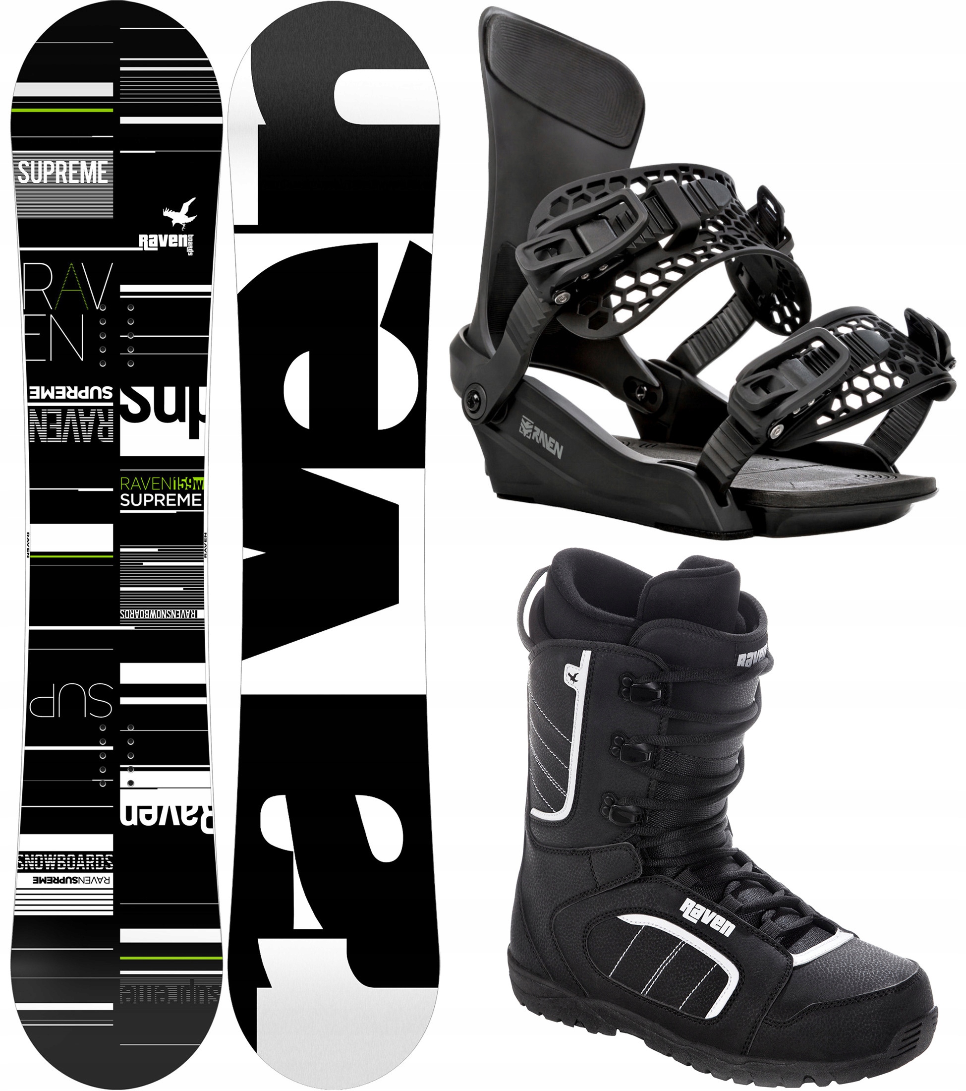 Snowboard Raven Supreme Green 160cm wiązania King buty Target