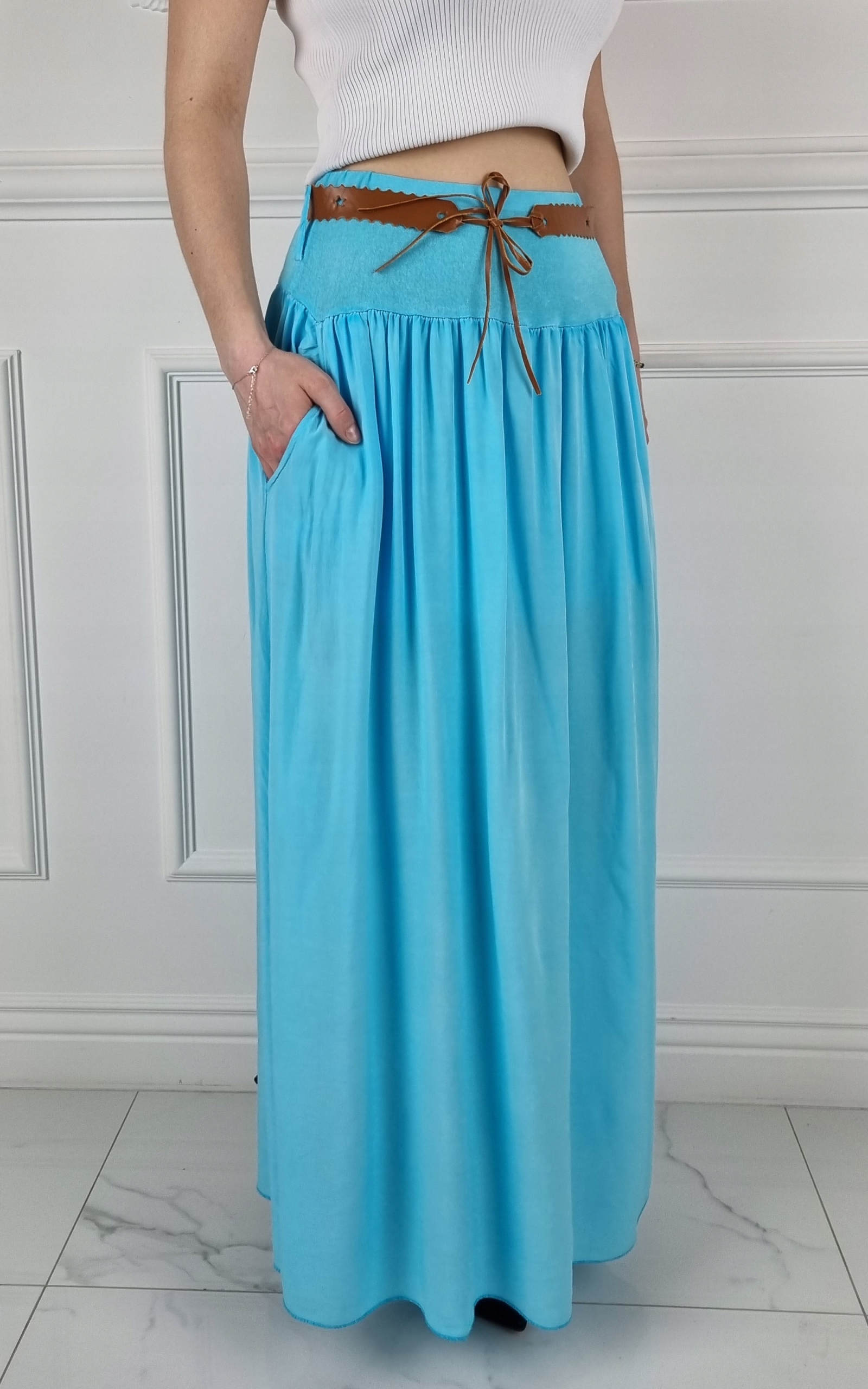 ZWIEWNA DŁUGA SPÓDNICA MAXI DO KOSTEK BOHO DAMSKA Długość maxi