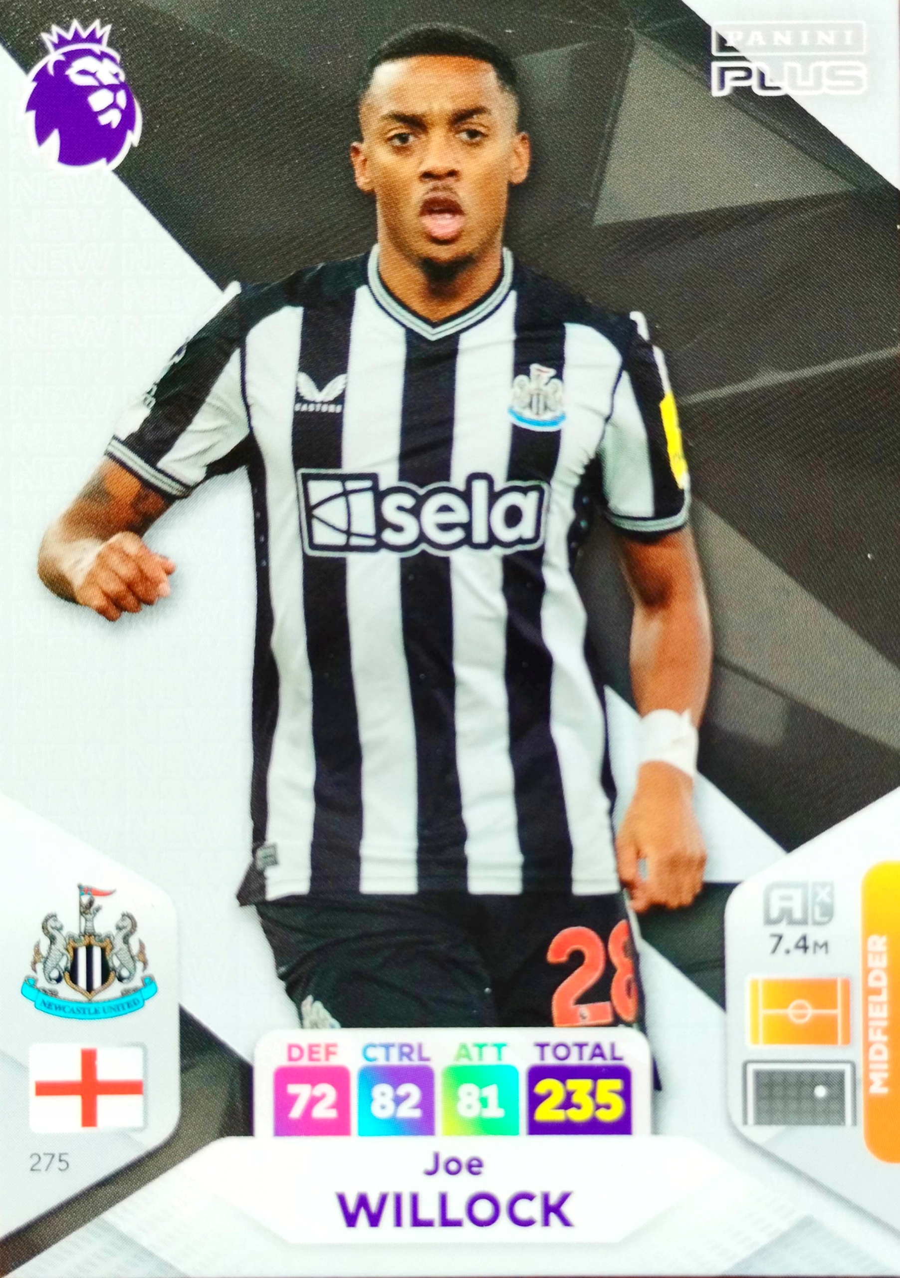Panini Premier League 2024 Plus 275 Joe Willock Newcastle