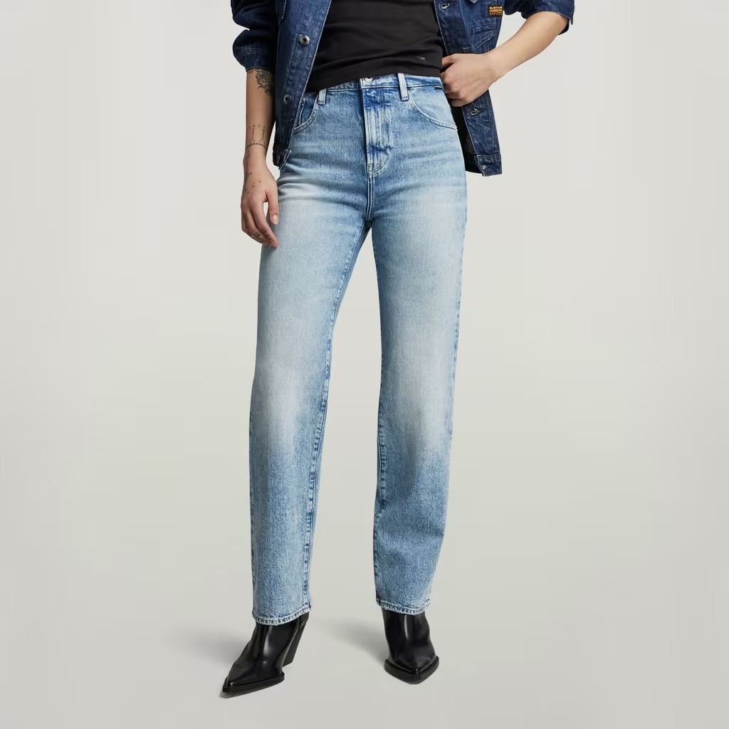 G Star Raw Dámské Džíny Rovné Vysoký Pas Modré W32 L34 7CA