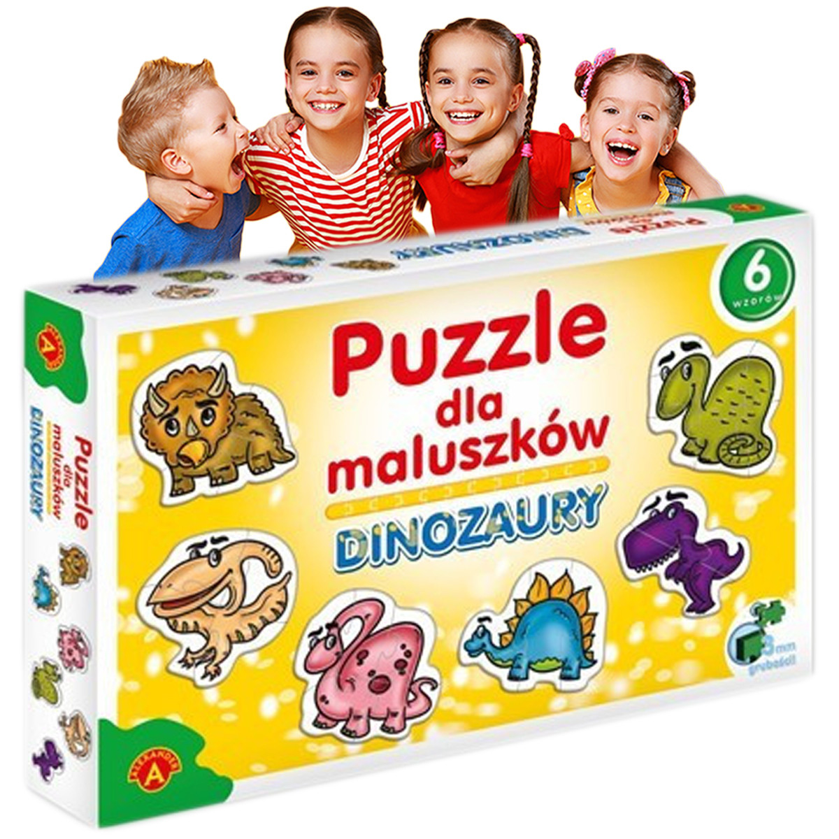 Puzzle dla Dzieci Małych DINOZAURY 27 Elementów