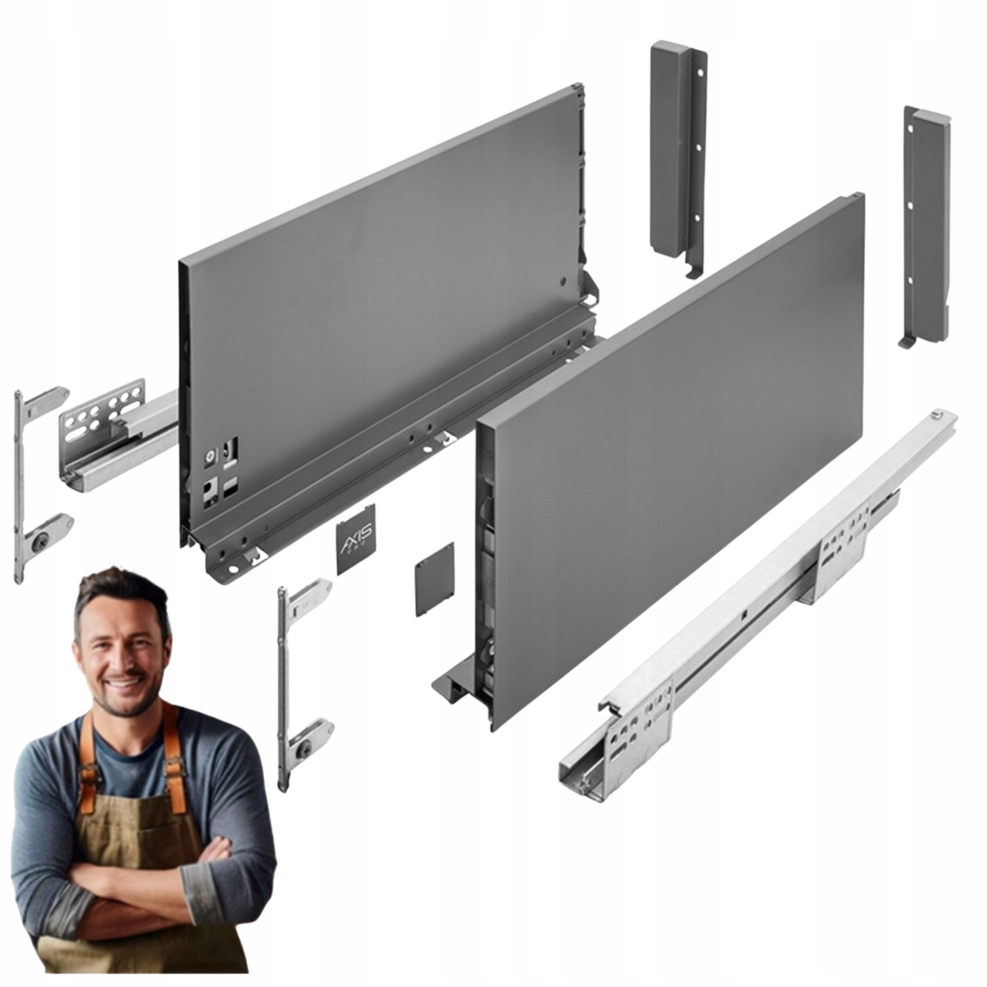 Šuplík Gtv Axis Pro 450 mm antracit velmi vysoká H-199