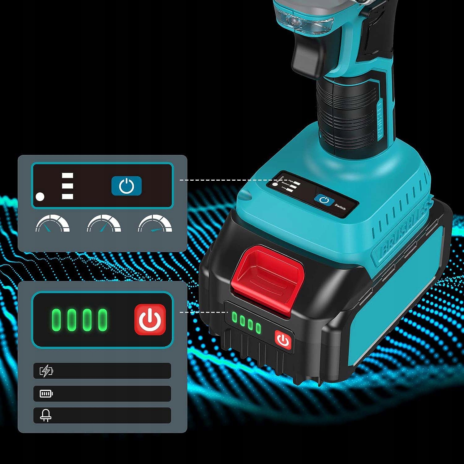 KLUCZ UDAROWY AKUMULATOROWY BEZSZCZOTKOWY KLUCZ DO KÓŁ 550NM AKU Rodzaj klucz udarowy