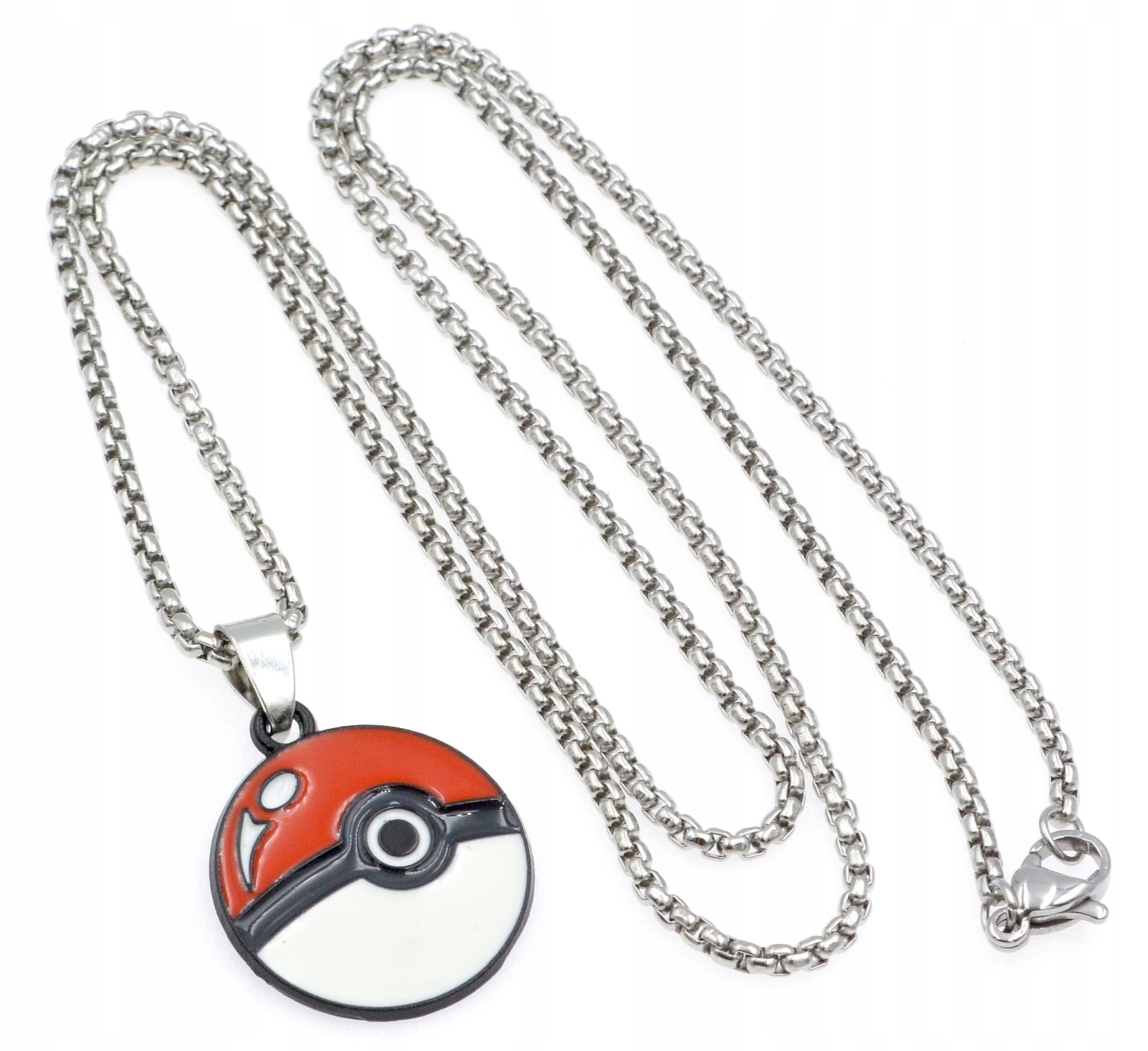 Wisiorek zawieszka Pokeball POKEMON łańcuszek 55cm 2mm mocny splot