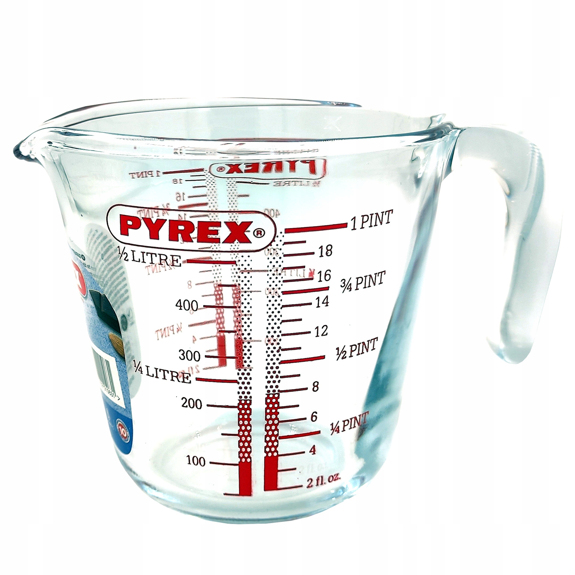 

Szklany Kubek Dzbanek Miarka 0,5l z Uchem Pyrex
