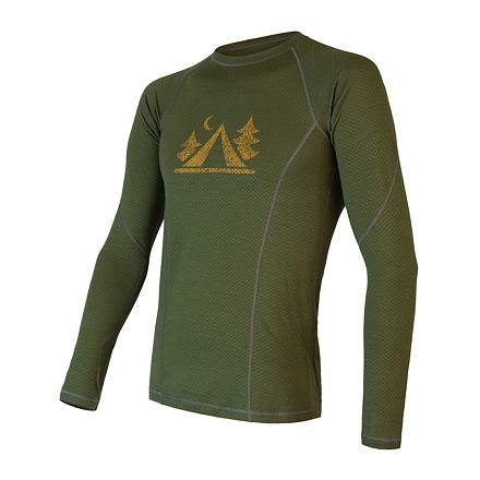 Sensor Merino Df Camp pánské triko dl.rukáv safari green velikost L
