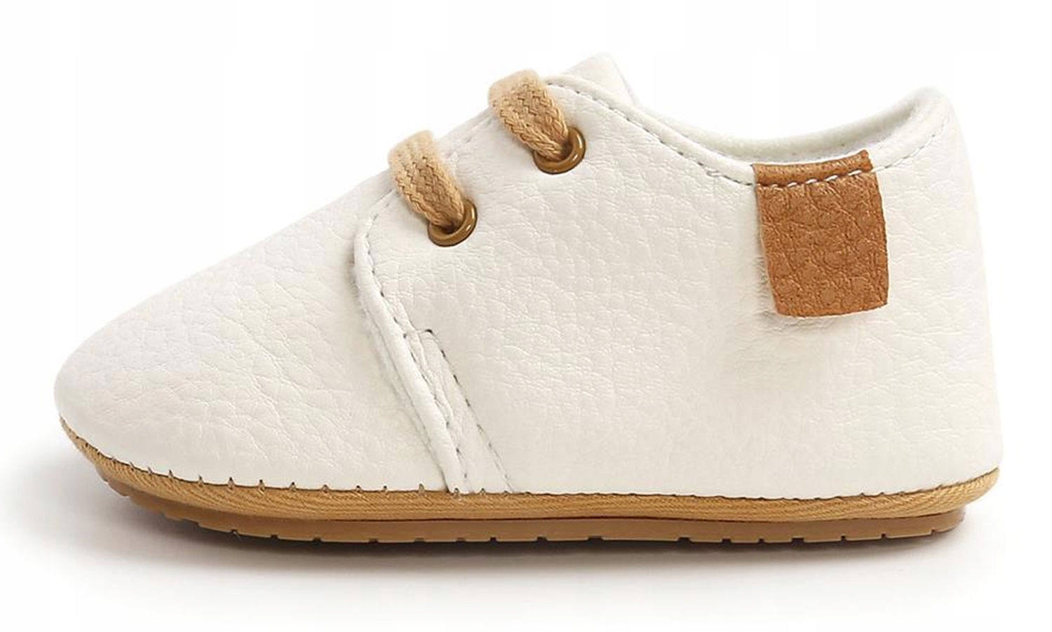 BUCIKI buty na chrzest dla dziecka NIEMOWLĘCE NIECHODKI 18 0-6m 11cm Kolor biały