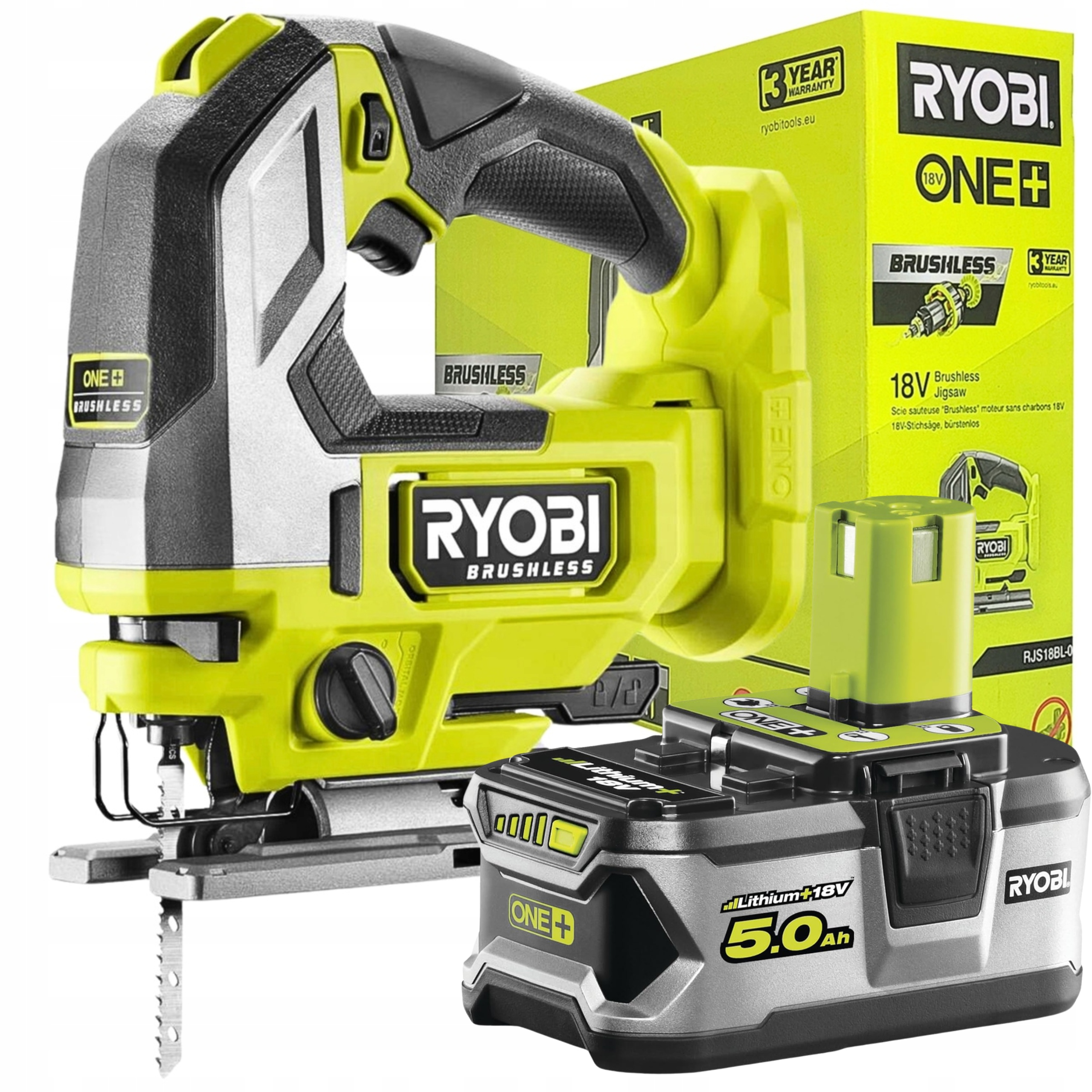 Wyrzynarka Bezszczotkowa 18V RJS18BL-0 5133006499 Ako 5AH RB18L50 Ryobi
