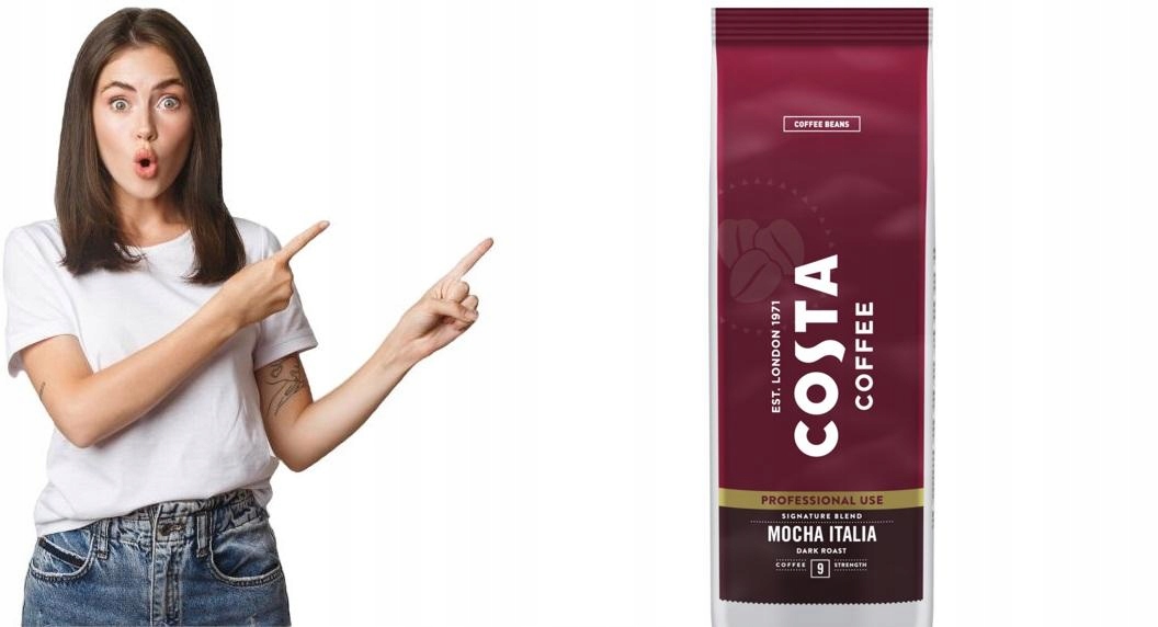 Levně Káva zrnková Costa Coffee 1 kg Dark