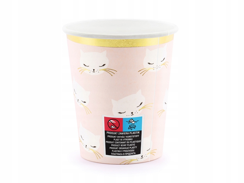 Kubeczki Kubki Kotek Kot Różowe 200ml Party Pojemność 200 ml