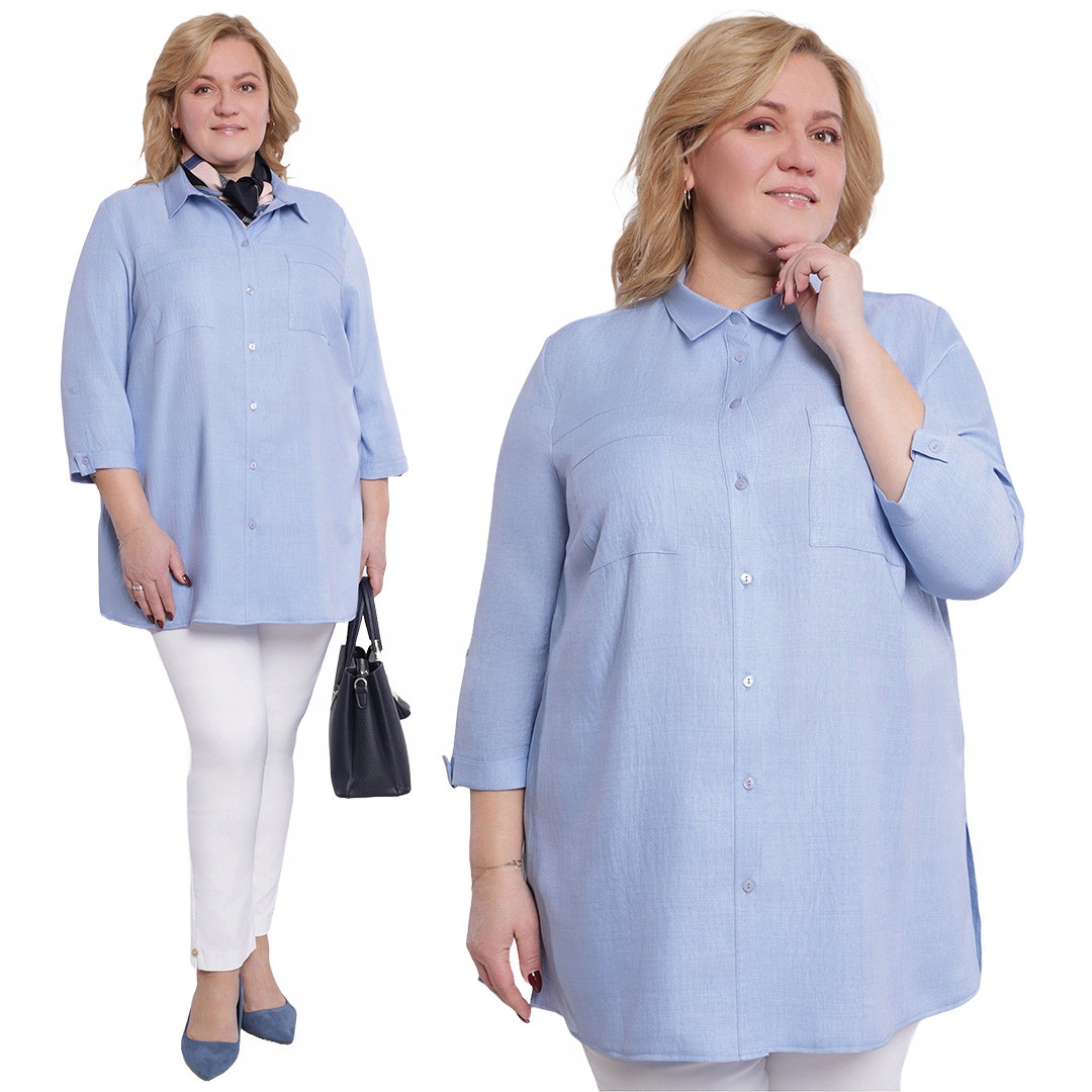 Modrá košile s kapsou 48