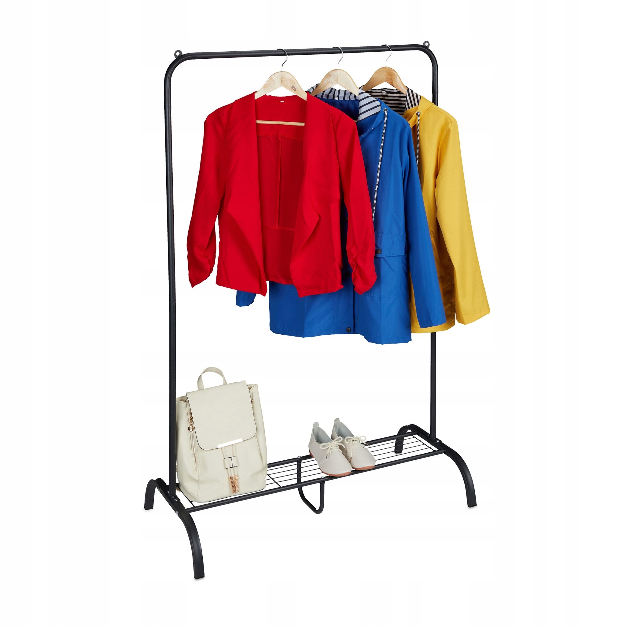 WIESZAK DRĄŻEK NA UBRANIA Z PÓŁKĄ METALOWY LOFT