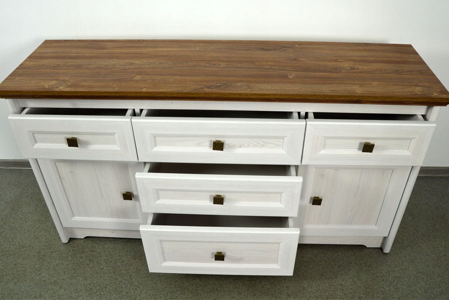 KOMODA Z SZUFLADAMI pojemna 161cm DO SALONU DĄB Głębokość mebla 46 cm