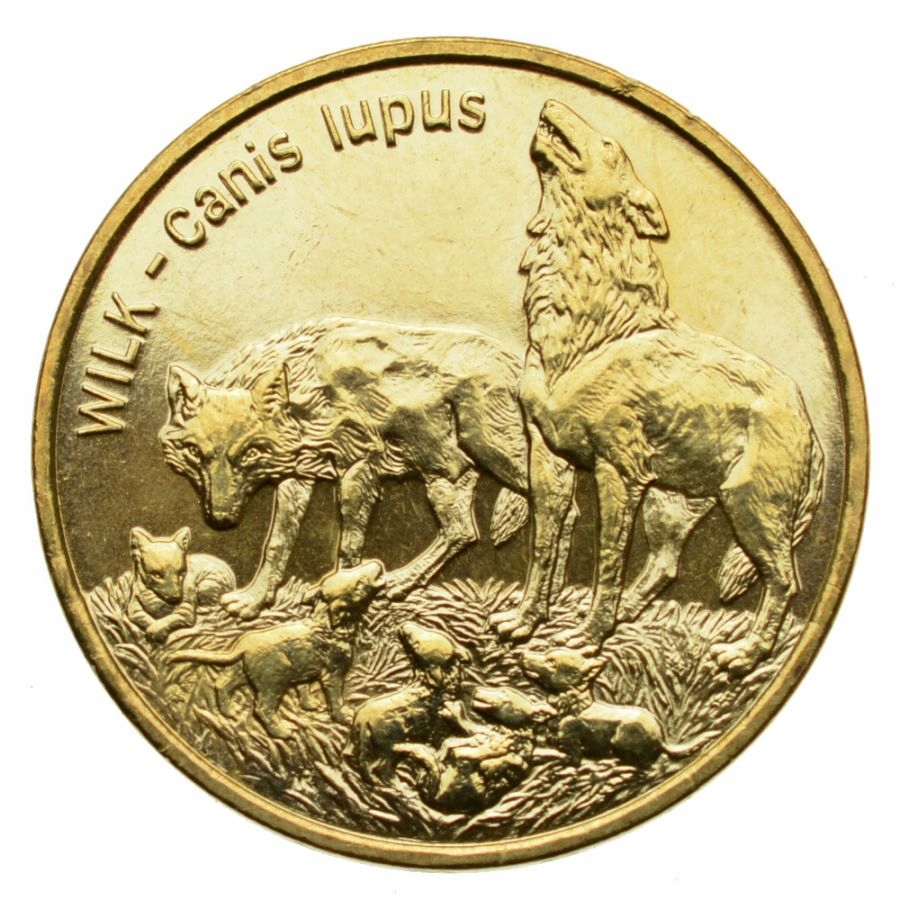 2 ZŁOTE 1999 - ZWIERZĘTA ŚWIATA WILK - STAN (1-)
