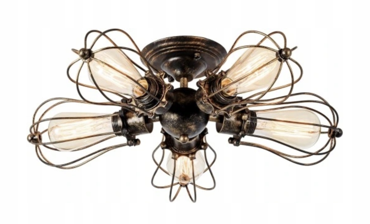 Stropní Svítidlo Vintage Luling Lampa S 5 Světelnými Body