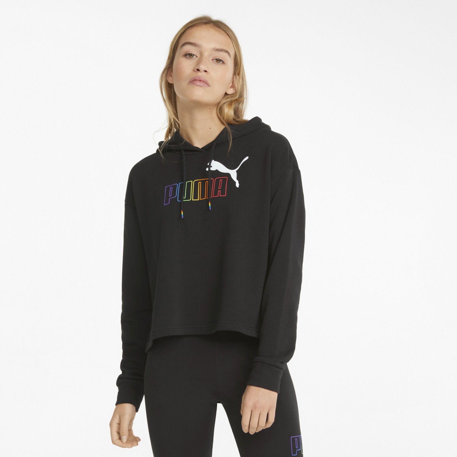 Dámská mikina Puma Ess+ Rainbow Cropped Hoodie Tr