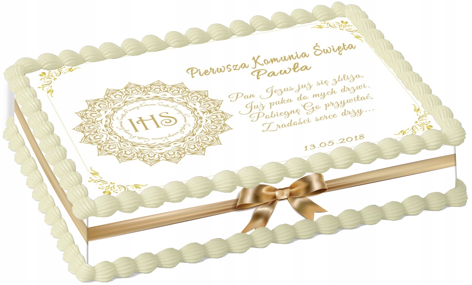 Levně K Prvnímu Svatému Přijímání dort na dort Obdélníkový Svaté Přijímání Vánoce Jméno Datum A4