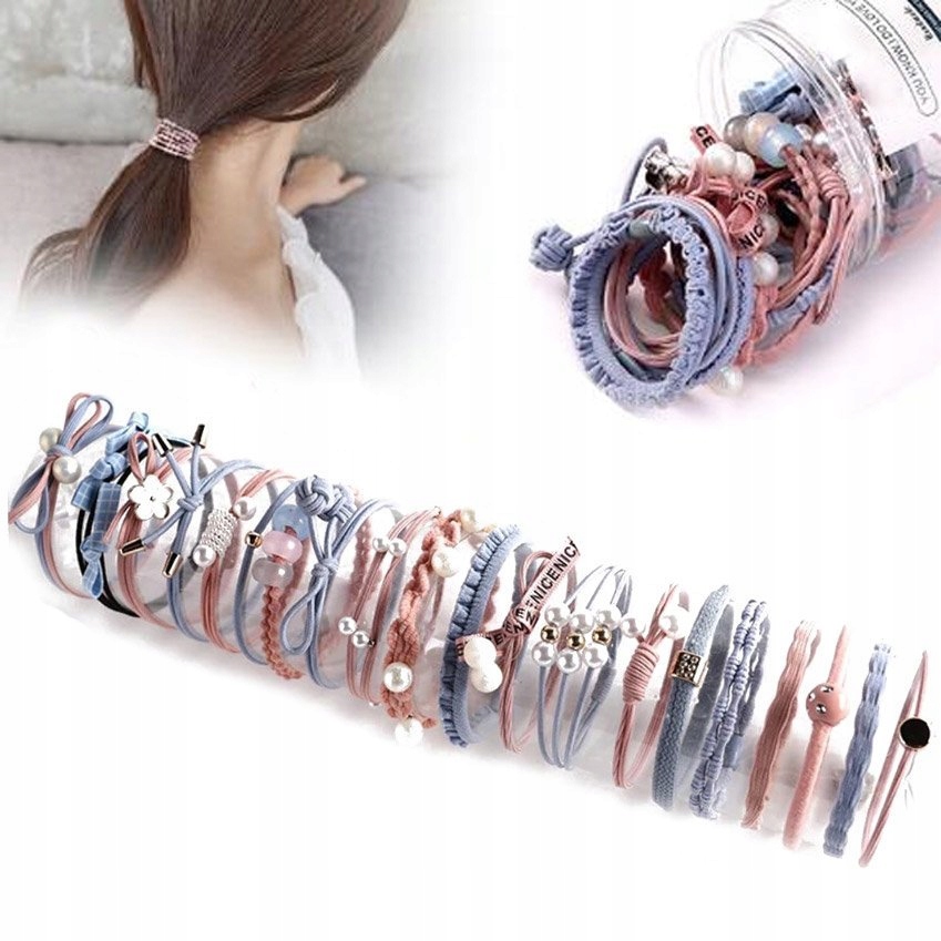 ZESTAW GUMEK dla dziewczynki 20 elementów dla dziecka PREZENT