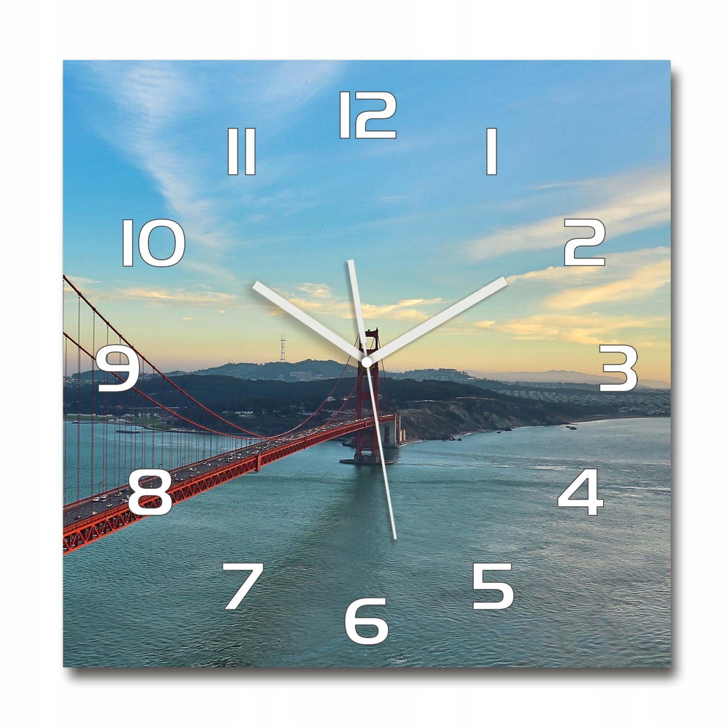 

Wiszący szklany zegar Most San Francisco 60x60 cm